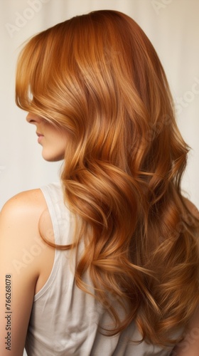 Woman With Long Red Hair Seen From Behind