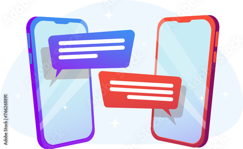 concept of human to human communication through a mobile application
