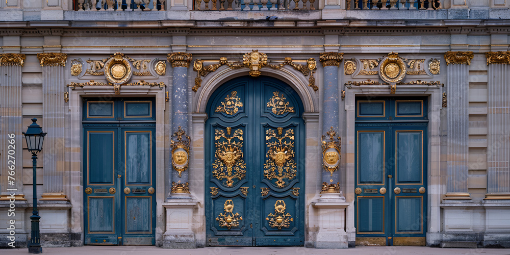 versailles palace entrance,symbol of king louius XIV power, France.. generatie ai 