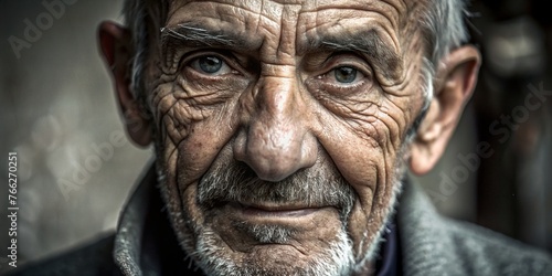 Closeup Portrait of Old Man - Elderly Concept