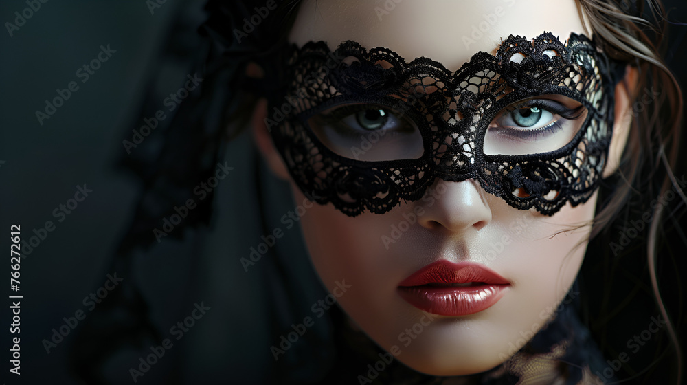 portrait of a woman with a mask , generative ai