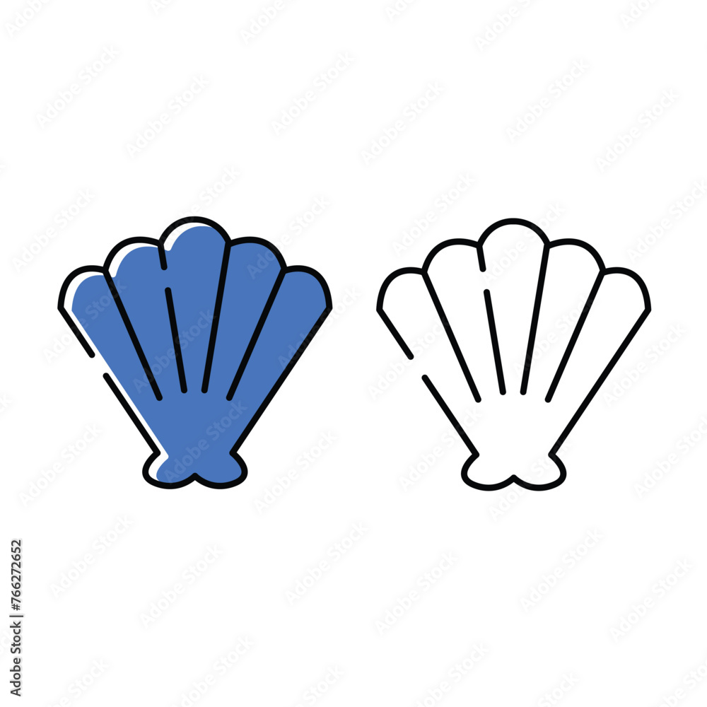 clam shell icon vector illustration. white background marine themed icons clam shell icon vector illustration. white background marine themed icons