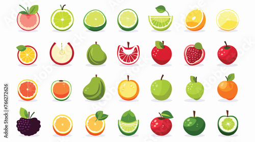 Fruits vector icon design template Flat vector isolated