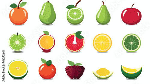 Fototapeta Naklejka Na Ścianę i Meble -  Fruits vector icon design template Flat vector isolated
