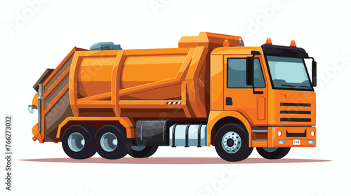 Garbage Truck Flat vector isolated on white background