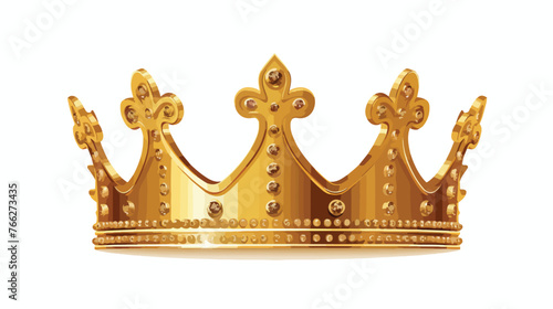 Gold royal crown. Vector Flat vector isolated on whit