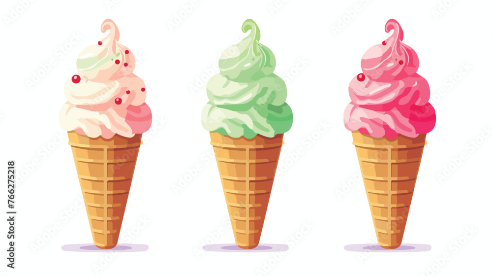 Ice cream icon template design Flat vector isolated o