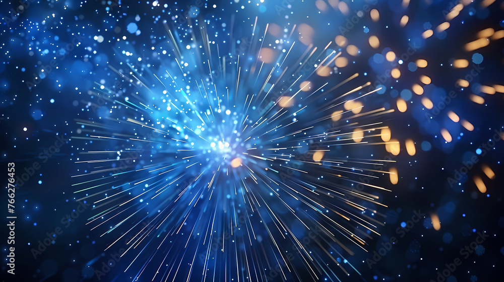 Abstract explosion illustration with glowing line particles Abstract explosion illustration with glowing line particles