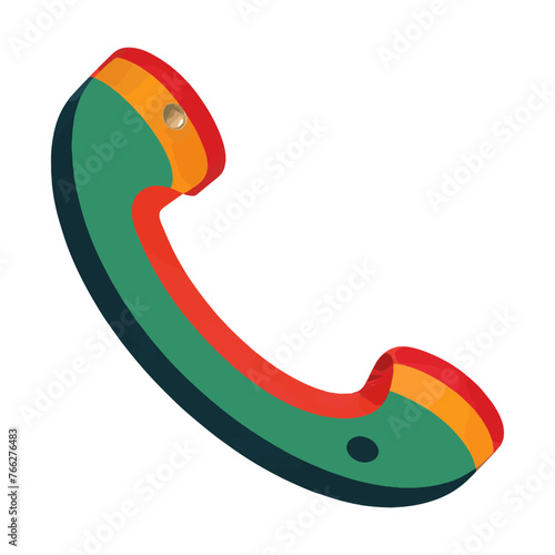 3D Telephone Communication Vector Icon in Red, Blue: Elevate Your Design Aesthetics and Enhance User Engagement