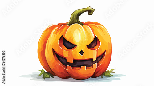 Jack o lantern pumpkin watercolor Happy Halloween hol