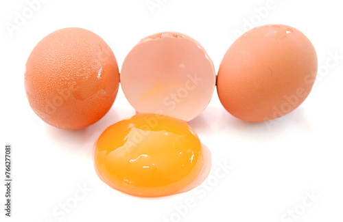 Red eggs on a white background - stock photo 