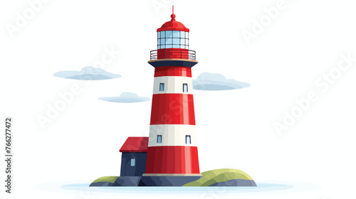 Lighthouse icon Flat vector isolated on white background