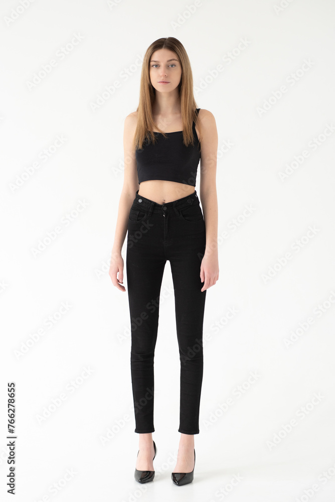 Fototapeta premium Woman model test, snapshot, polaroid