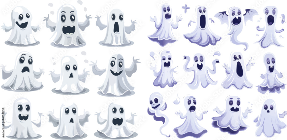 Halloween scary ghostly monster, dead boo spook and cute funny boohoo spooky fly