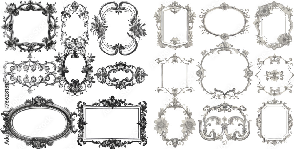  Ornate calligraph frame, retro elegant ornamental borders and filigree floral ornaments for framed certificate template
