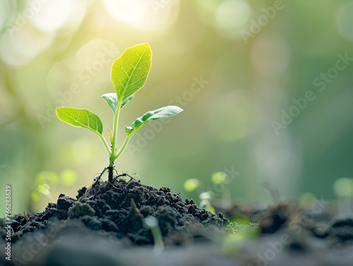 green plant growing out of the soil