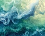 Abstract representation of clean air, swirling blues and greens depicting a pollution-free atmospher