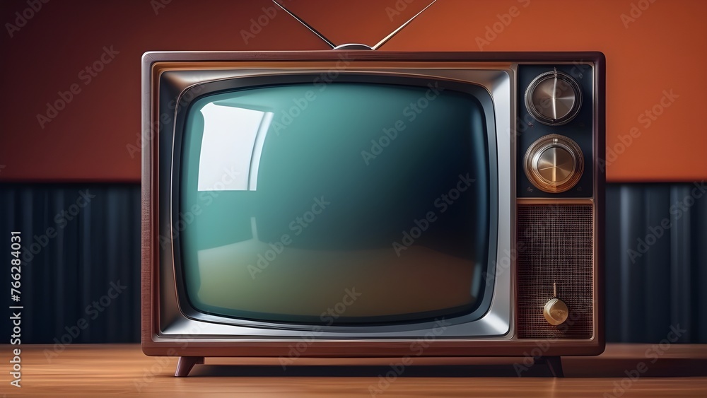 Old retro TV, vintage 50s television. Nostalgic gadget