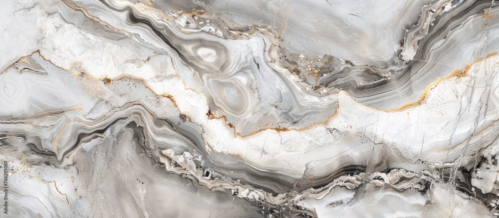 A detailed closeup of a marble texture with a captivating swirl pattern resembling a natural landscape or a piece of art A detailed closeup of a marble texture with a captivating swirl pattern resembling a natural landscape or a piece of art