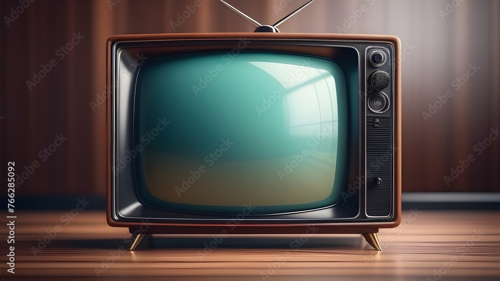 Old retro TV, vintage 70s television. Nostalgia gadget
