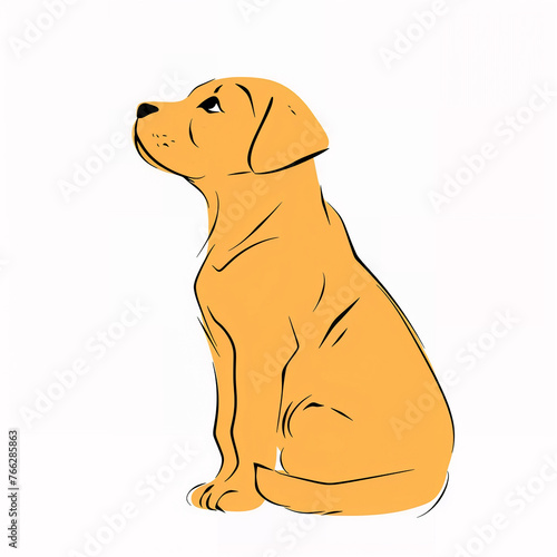 illustration of a dog  cute puppy isolated on white background  isolated flat vector modern animal illustration  full of love and cuteness