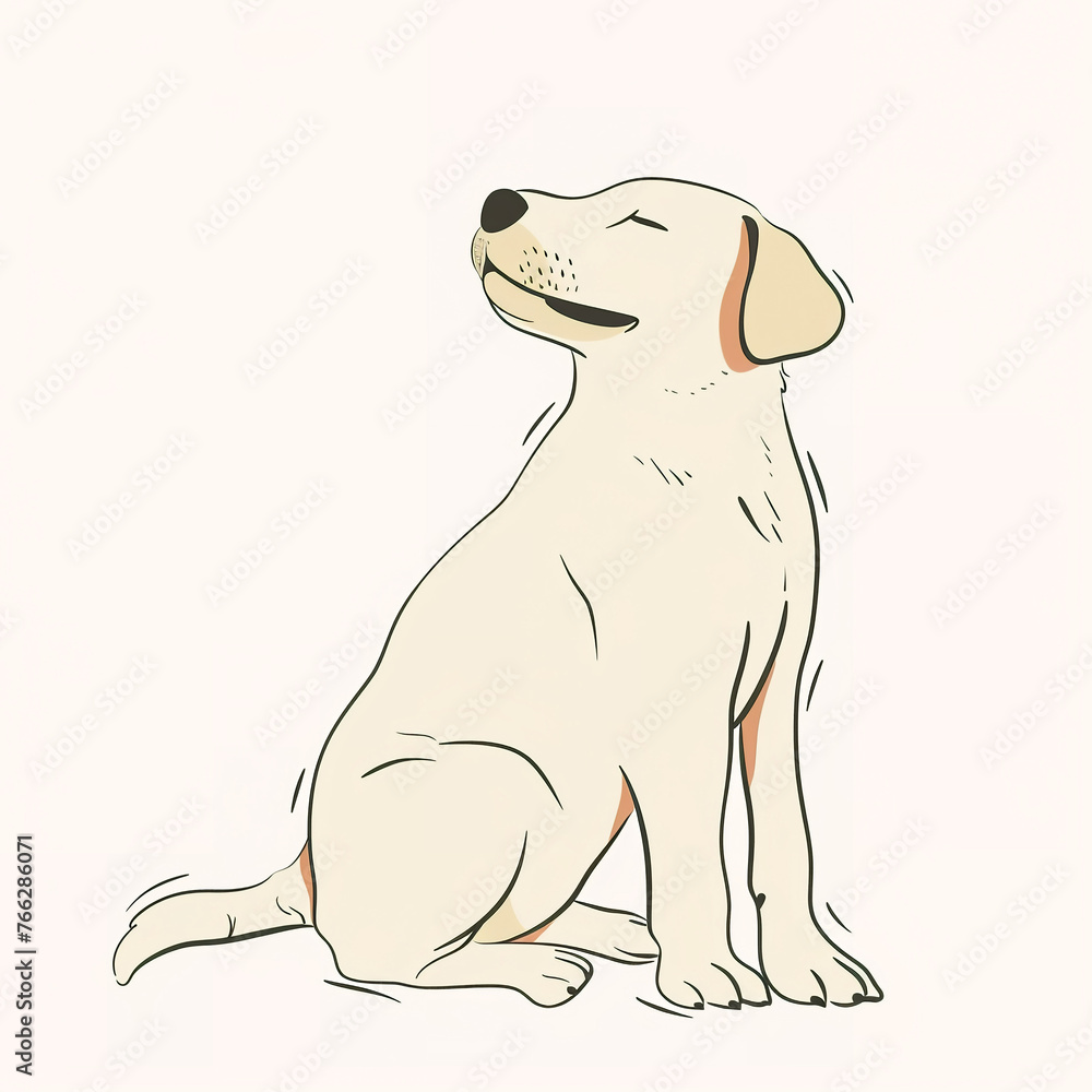 Obraz premium illustration of a dog, cute puppy isolated on white background, isolated flat vector modern animal illustration, full of love and cuteness