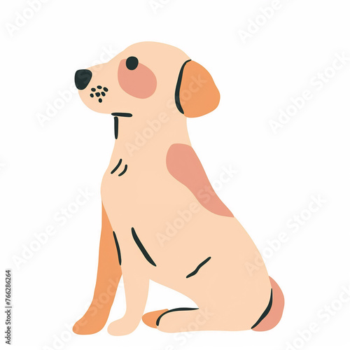 illustration of a dog  cute puppy isolated on white background  isolated flat vector modern animal illustration  full of love and cuteness