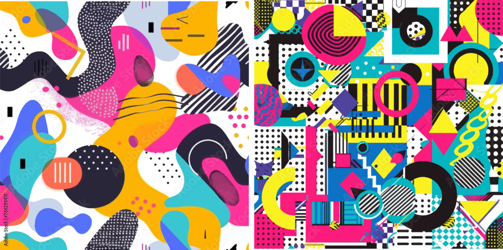 Geometry posters, memphis wallpaper vector backgrounds Geometry posters, memphis wallpaper vector backgrounds