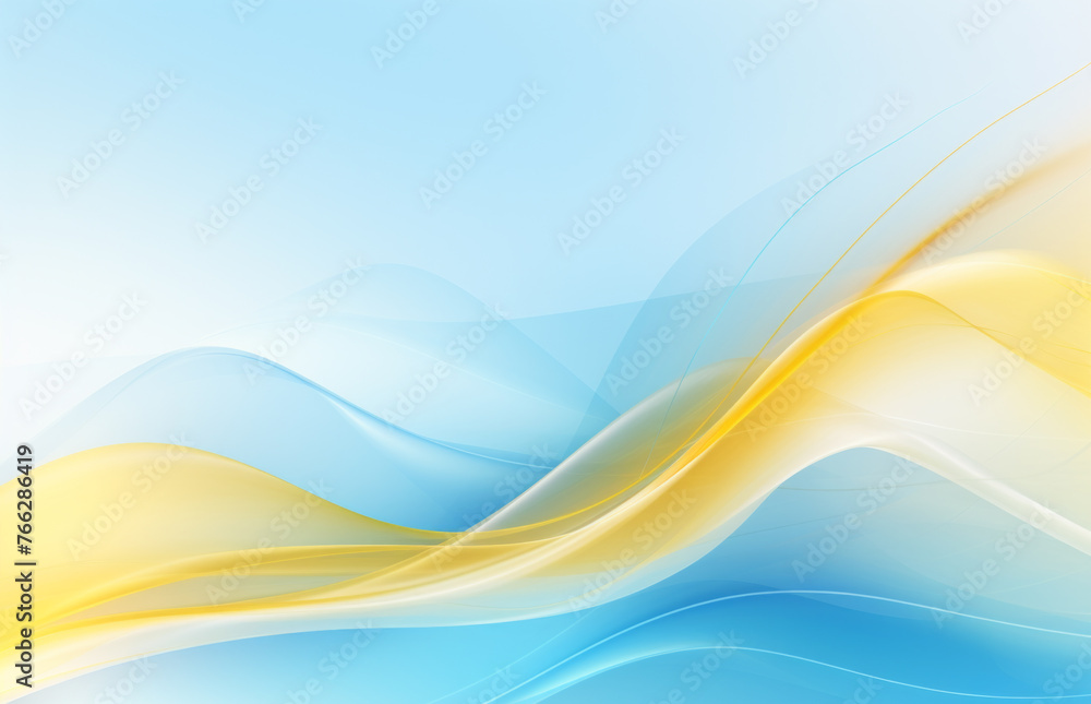 Blue and yellow abstract wave, background or pattern, creative design template