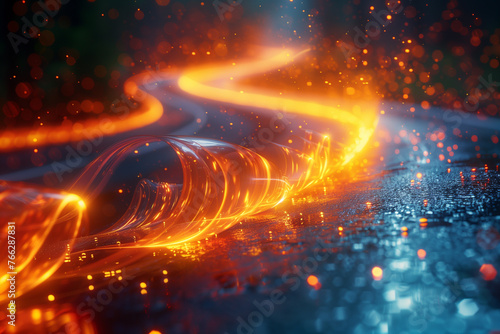 A road with intense brightness and blurred movement captured in a photograph motion blur wallpaper 
