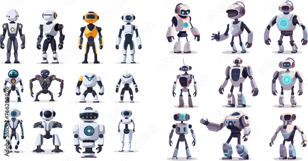 Cartoon robot evolution, digital bot characters development