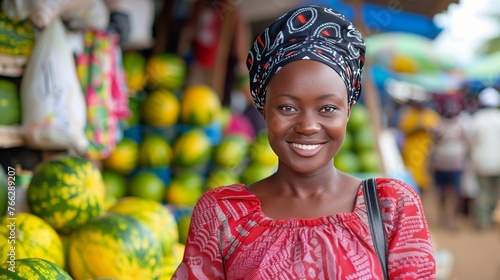 Woman at Fruit Stand