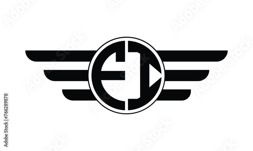 FI initial letter circle wings icon gaming logo design vector template. batman logo, sports logo, monogram, polygon, war game, symbol, playing logo, abstract, fighting, typography, minimal, wings logo