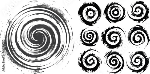 Swirling abstract simple rotating spirals