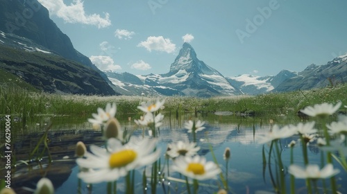 Majestic Mountain Reflecting in Water