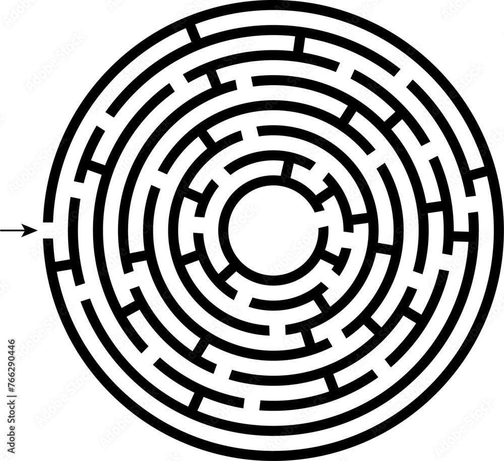 Round maze game for kids and adults.  - obrazy, fototapety, plakaty 