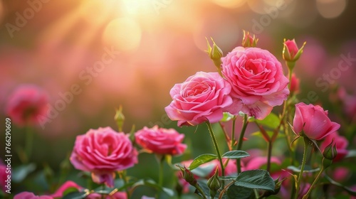 Pink Flowers Floating in the Air