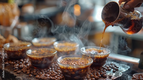 the process of making coffee in Turkish style