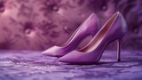 Purple High Heeled Shoes on Table