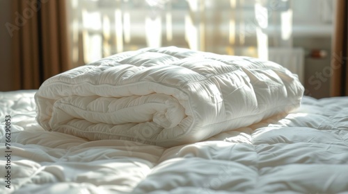 Bed With White Comforter