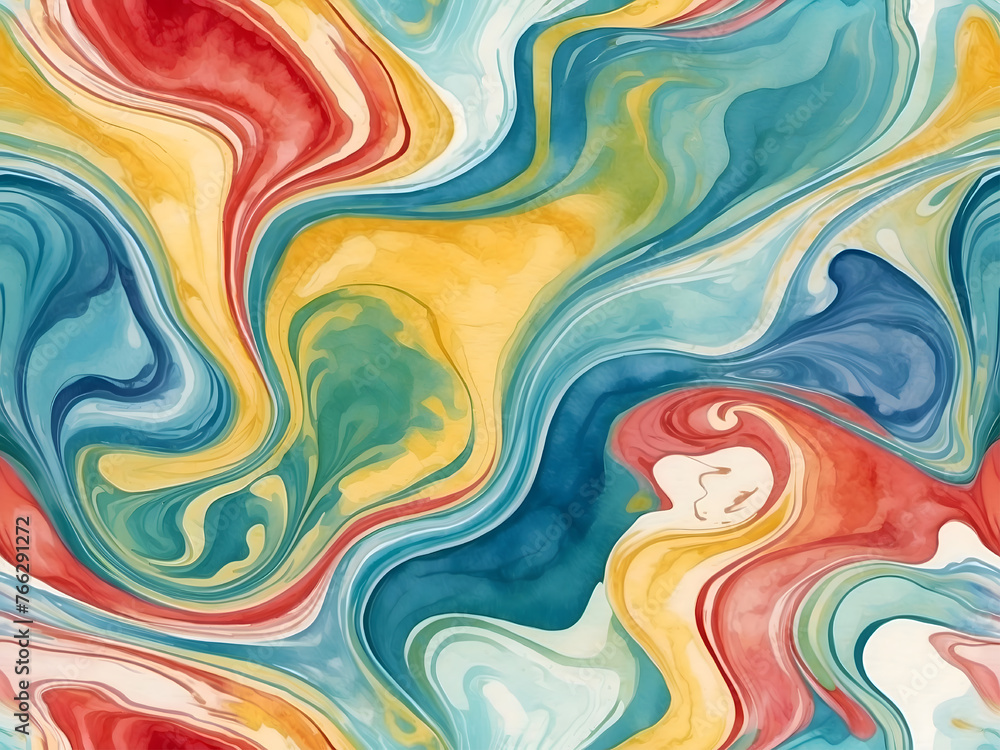 Swirling mix of colors in a mesmerizing marble pattern