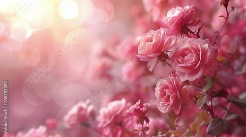 Pink Flowers Floating in the Air