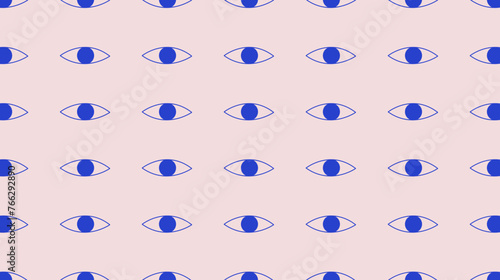 Eye pattern on pink background. Seamless vector illustration for textile, wallpaper, wrapping paper.