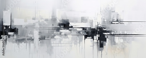 Abstract painting. White gray Color graphics and collage. Painting in the interior. A modern poster