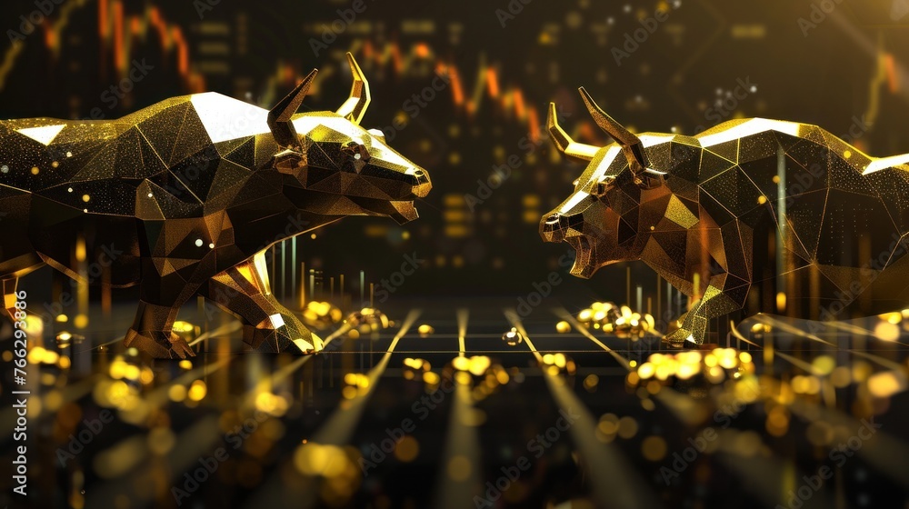 Financial infographic stock market chart award in gold and black, offering copy space. - obrazy, fototapety, plakaty 
