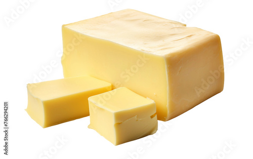 European-Style Butter Block Isolated on Transparent Background PNG.