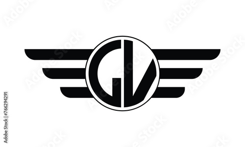 LV initial letter circle wings icon gaming logo design vector template. batman logo, sports logo, monogram, polygon, war game, symbol, playing logo, abstract, fighting, typography, minimal, wings logo