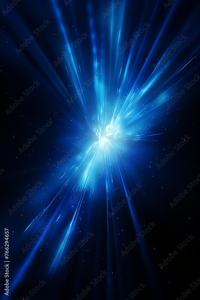 Azure light flare isolated black background