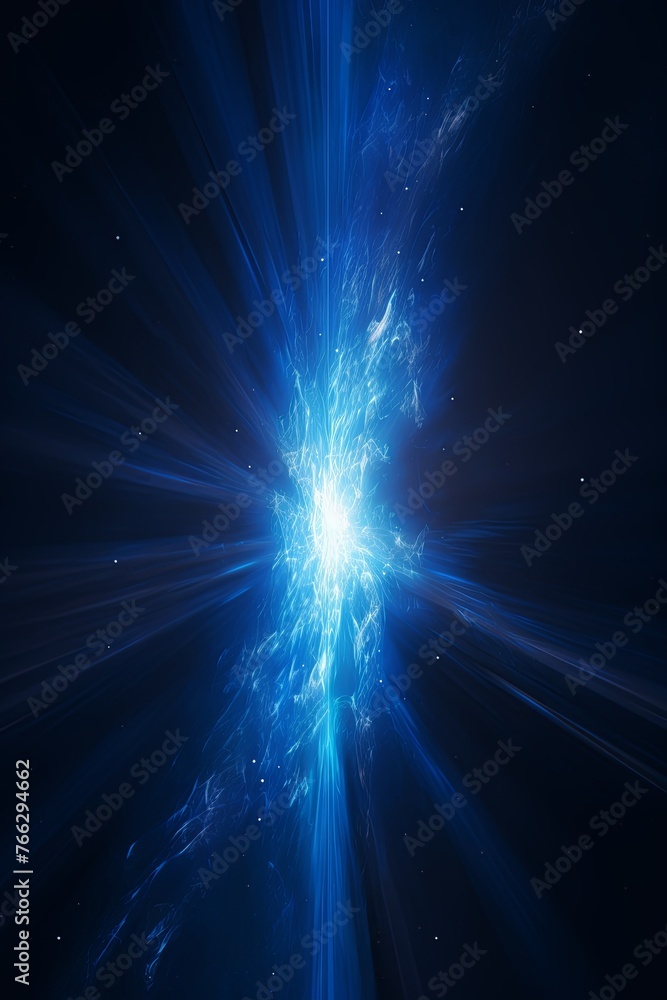Azure light flare isolated black background