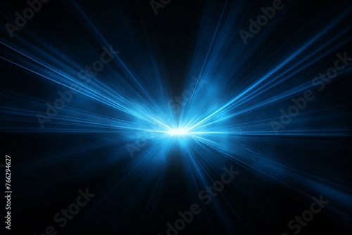 Azure light flare isolated black background